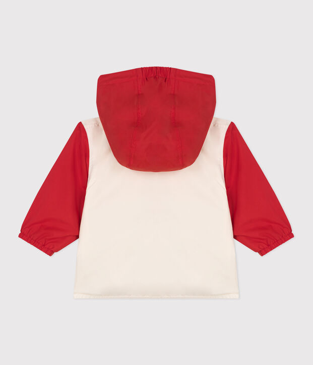 Cortavientos con estampado colorblock y forro milrayas para beb&eacute; rojo/multicolor