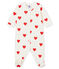 Pijama de muletón para bebé niña blanco MARSHMALLOW/rojo TERKUIT
