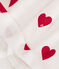 Vestido-bodi con estampado de corazones de algodón ecológico de bebé blanco MARSHMALLOW/rojo TERKUIT