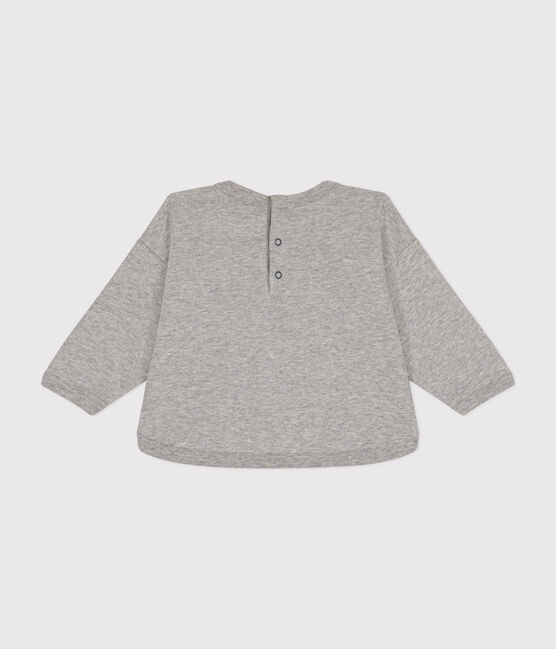 Sudadera Monsieur Madame de muletón de bebé gris CHATON CHINE