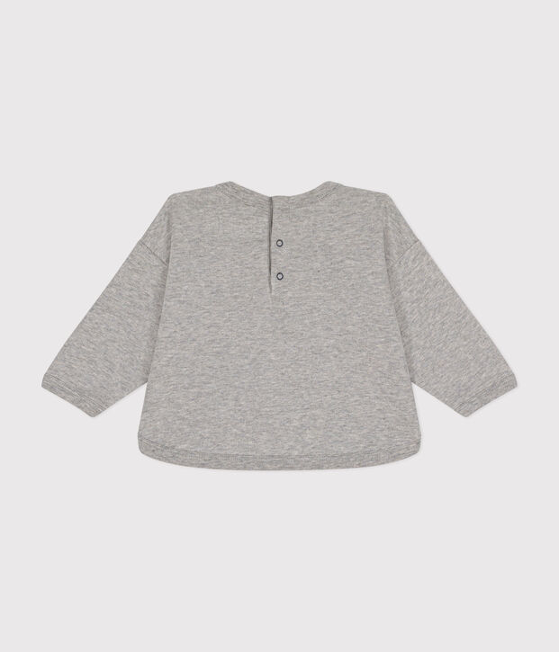 Sudadera Monsieur Madame de mulet&oacute;n de beb&eacute; gris