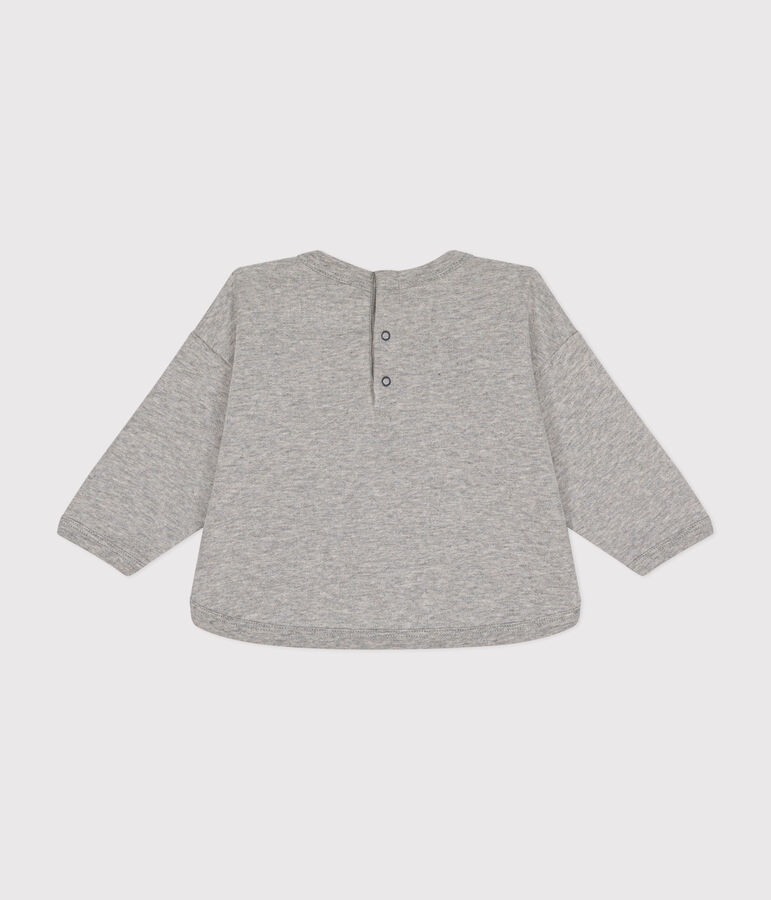 Sudadera Monsieur Madame de mulet&oacute;n de beb&eacute; gris