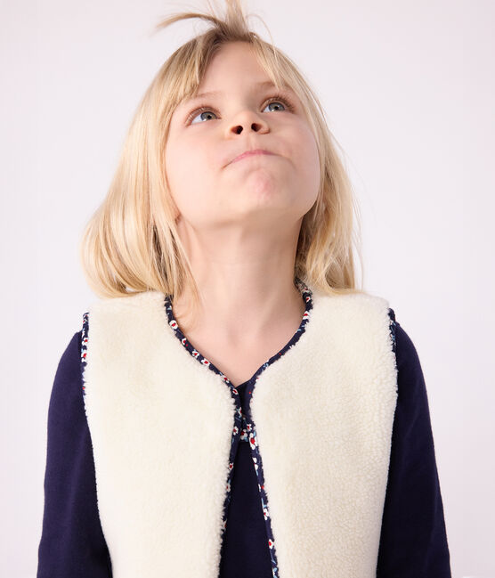 Chaleco infantil estampado de popelina de algodón y borreguito azul SOIR/ MULTICO