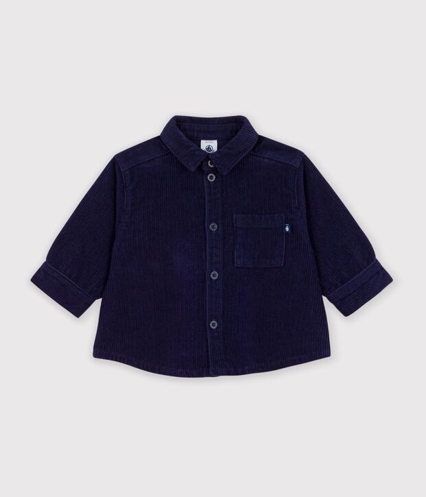 Camisa lisa de terciopelo para beb&eacute; SOIR