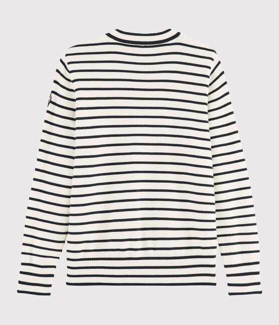 Jersey marinero de algodón de mujer blanco MARSHMALLOW/azul SMOKING