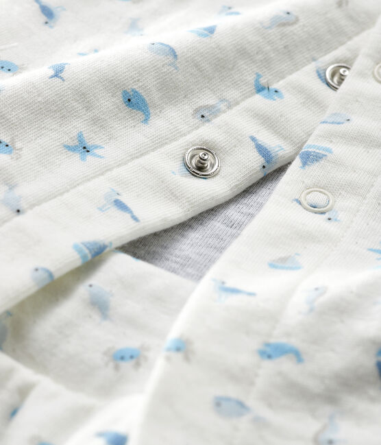 Conjunto de tres piezas para bebé de túbico blanco MARSHMALLOW/azul TOUDOU/ MULTICO