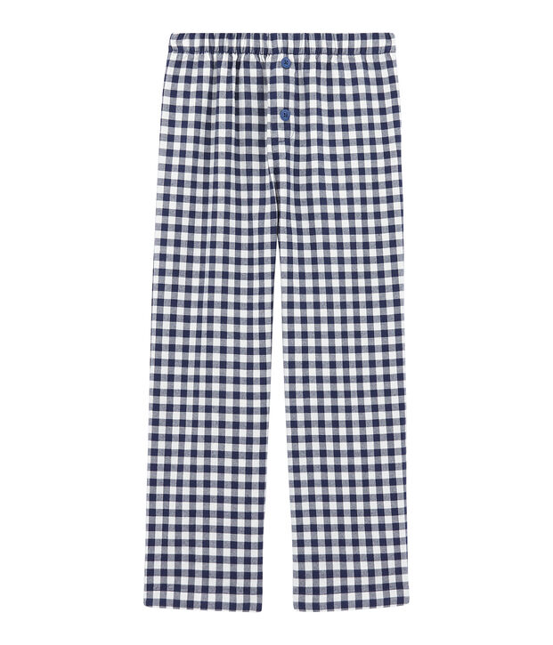 Pantal&oacute;n de pijama para chico blanco/azul