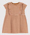 Vestido de manga corta de punto flameado a rayas para bebé TOAST/ DOLL