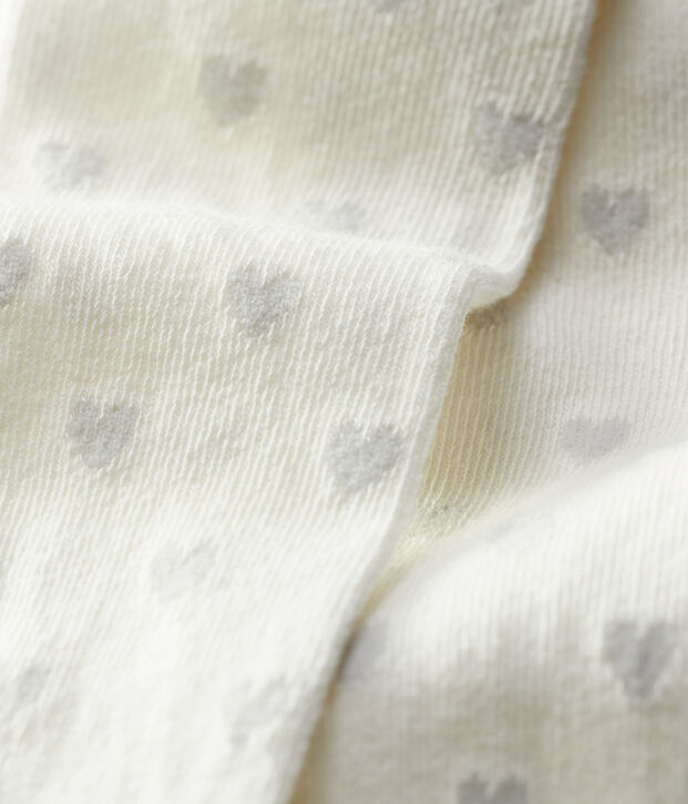Par de leotardos de beb&eacute;. blanco/gris
