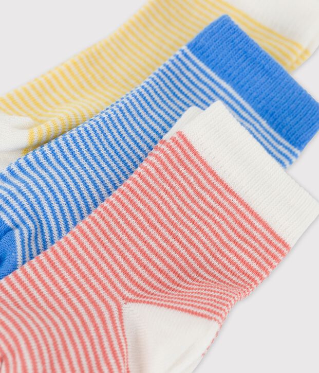 Juego de 3 pares de calcetines para beb&eacute; multicolor