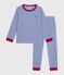 Pijama infantil de algod&oacute;n a rayas azul/blanco