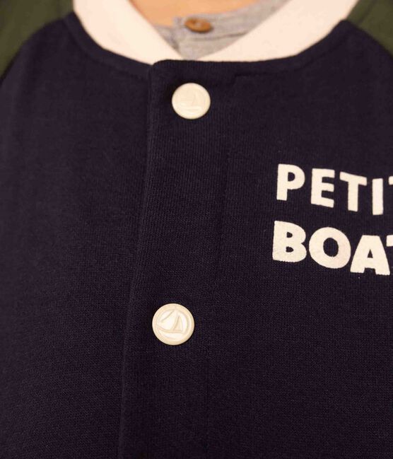 Chaqueta de béisbol de muletón de niño azul SMOKING/blanco MULTICO