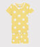 Pijama infantil corto con lunares de punto amarillo BLE/blanco ECUME