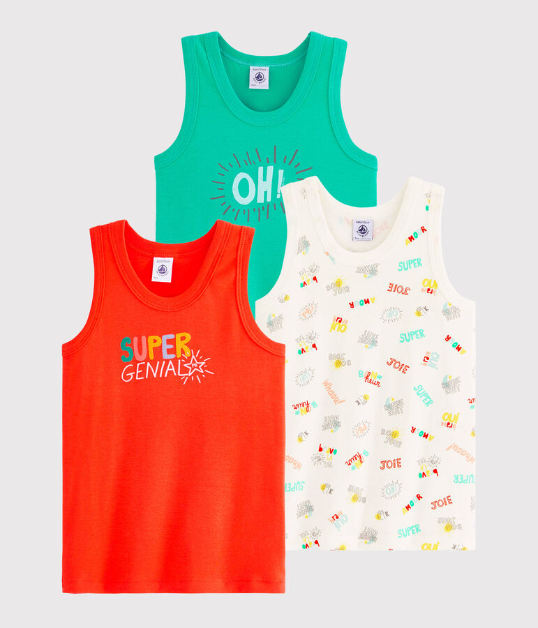 Tr&iacute;o de camisetas de tirantes para ni&ntilde;o multicolor