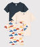 Juego de 3 camisetas de manga corta de algodón para niña / niño variante 1