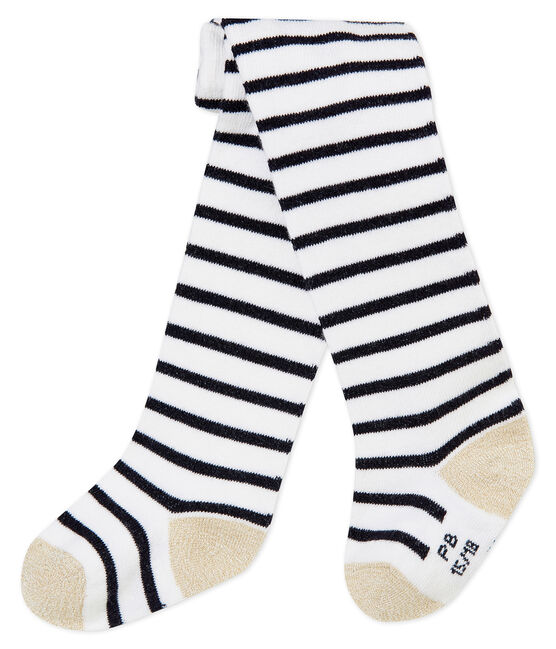 Leotardos icónicos para bebé niña blanco MARSHMALLOW/azul SMOKING