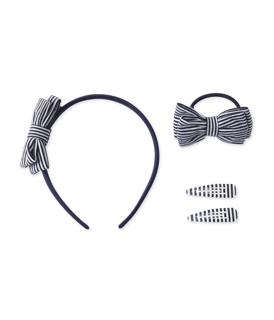 Kit serre-tête et accessoires cheveux en milleraies azul SMOKING/beige COQUILLE