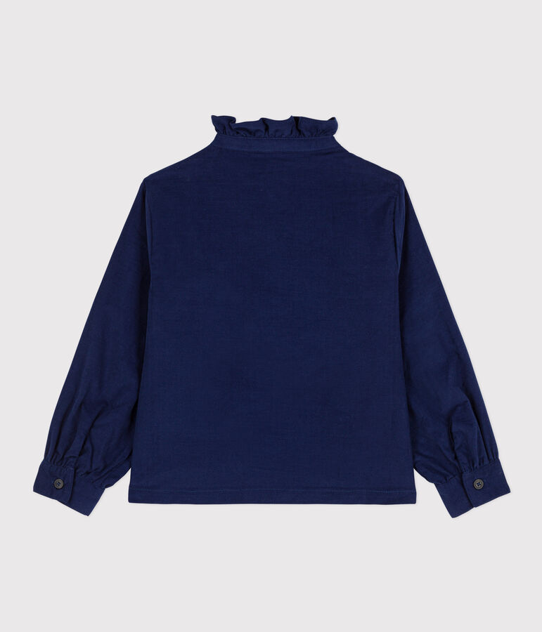 Blusa de micro pana de ni&ntilde;a azul