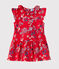 Vestido estampado de bebé niña  rojo PEPS/blanco MULTICO