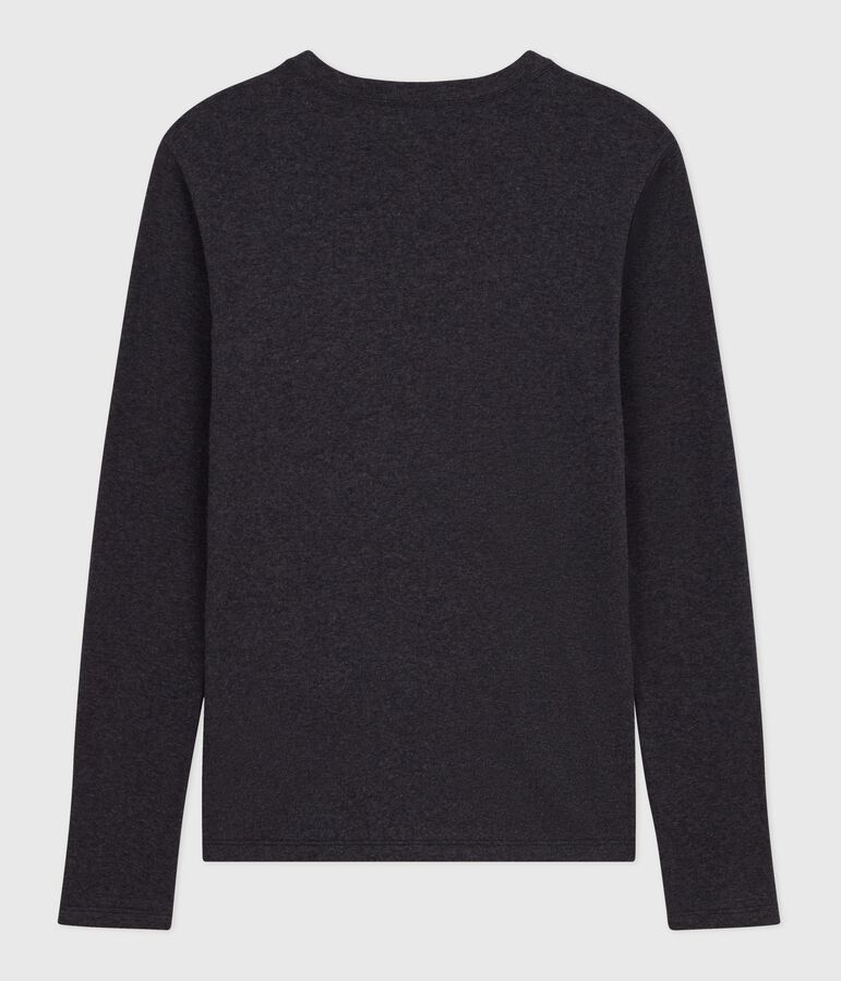 Camiseta Ic&oacute;nica de manga larga de algod&oacute;n para mujer gris