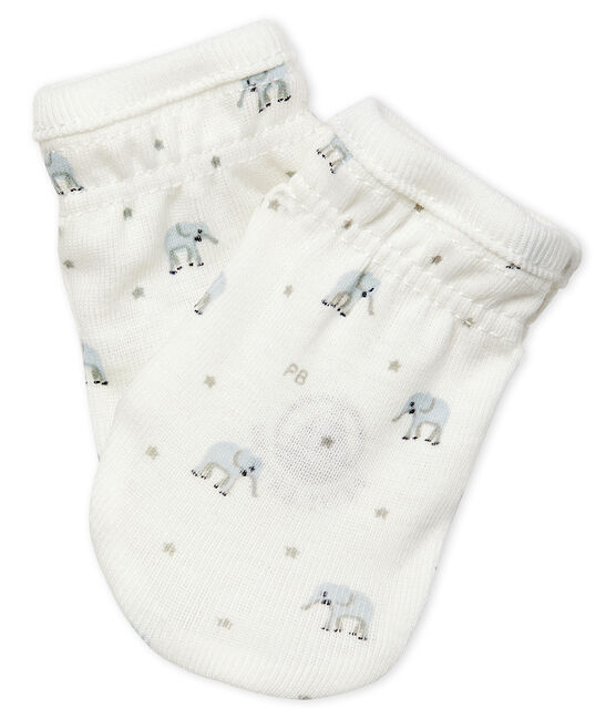 Par de manoplas para bebé de punto blanco MARSHMALLOW/blanco MULTICO