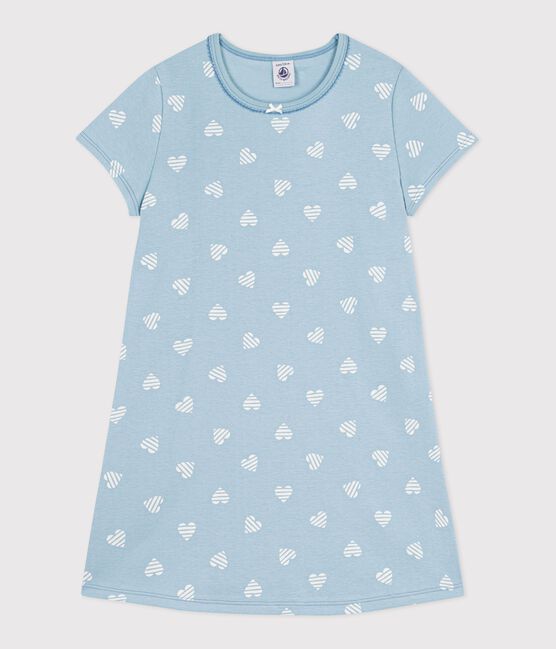 Camisón infantil de algodón de manga corta con estampado de corazones MIMI/ ECUME