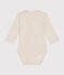 Body de manga larga con cuello de algodón de bebé beige MONTELIMAR CHINE