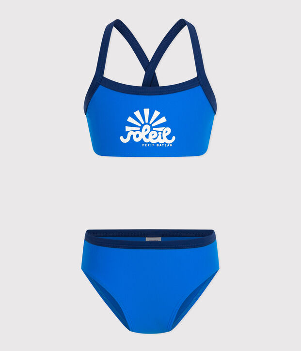 Traje de ba&ntilde;o de 2 piezas de ni&ntilde;a azul