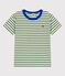 Camiseta infantil de manga corta de algodón con rayas verde PALMERAIE/ AVALANCHE