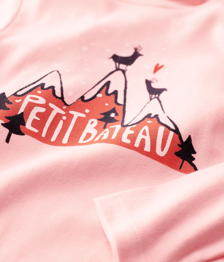 Prenda de cuello de cisne de algod&oacute;n de ni&ntilde;a rosa MINOIS