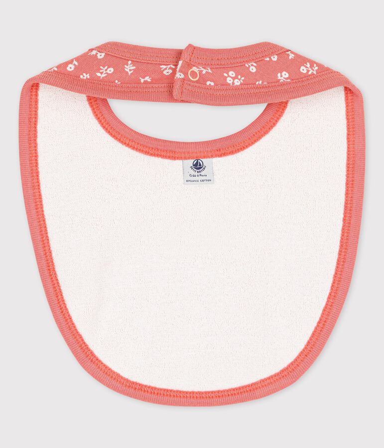 Babero de beb&eacute; de algod&oacute;n ecol&oacute;gico rosa/blanco