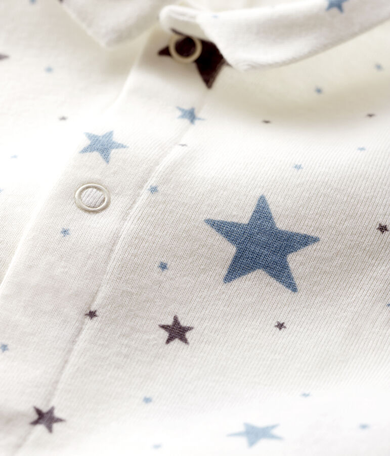 Body de estrellas de tejido acanalado con cuello para beb&eacute; ni&ntilde;o blanco/multicolor