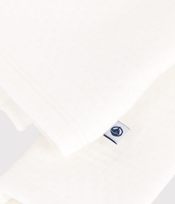 Jersey de túbico acolchado de algodón para bebé blanco MARSHMALLOW