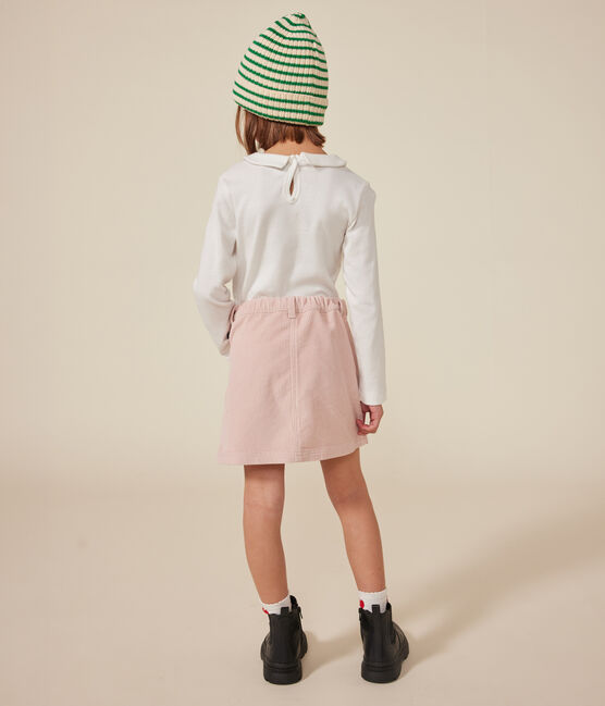 Camiseta de algodón de manga larga de niña blanco MARSHMALLOW