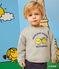 Sudadera Monsieur Madame de muletón de bebé gris CHATON CHINE