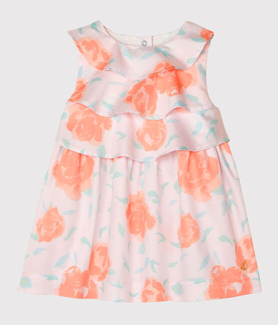 Vestido estampado para bebé niña rosa VIENNE/blanco MULTICO