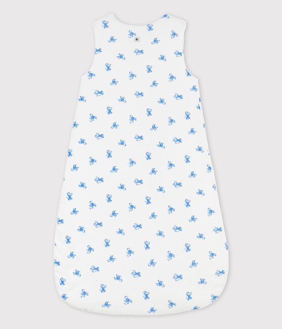 Saco de algodón orgánico de bebé blanco MARSHMALLOW/azul BRASIER
