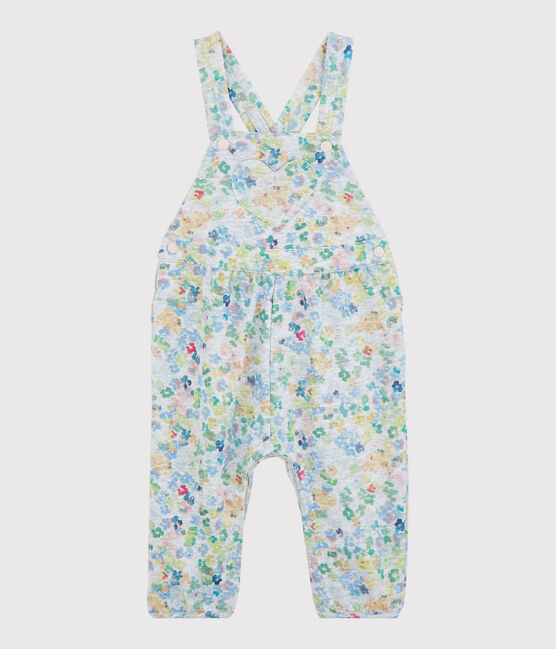 Peto de felpa para bebé niña. gris POUSSIERE/blanco MULTICO