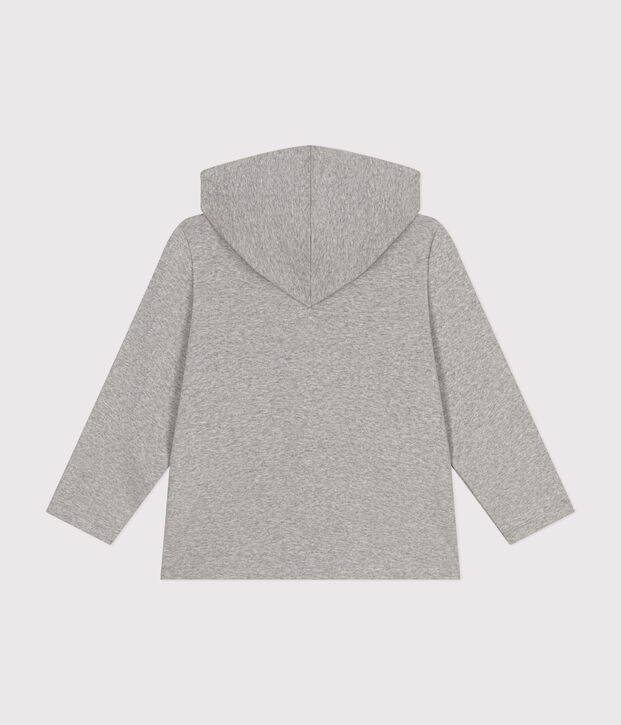 Sudadera con cremallera y capucha de punto de ni&ntilde;o gris
