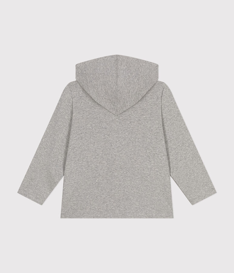 Sudadera con cremallera y capucha de punto de ni&ntilde;o gris