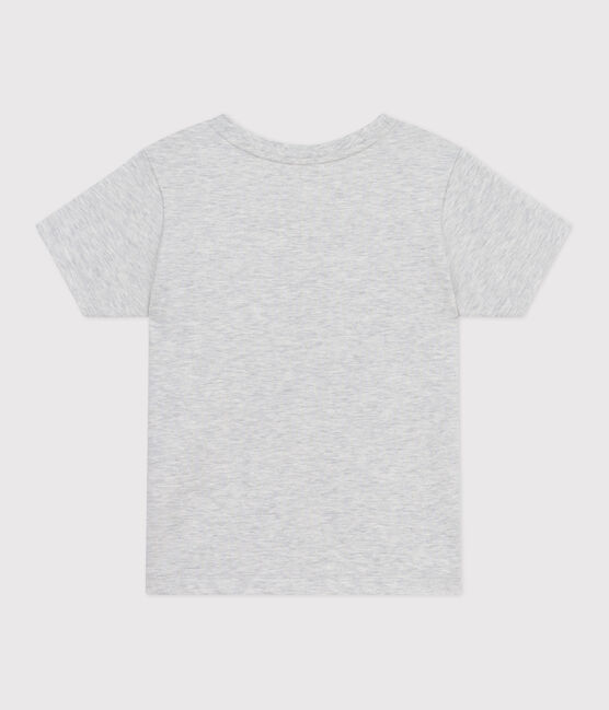 Camiseta infantil de manga corta de algodón con estampado gris BELUGA CHINE