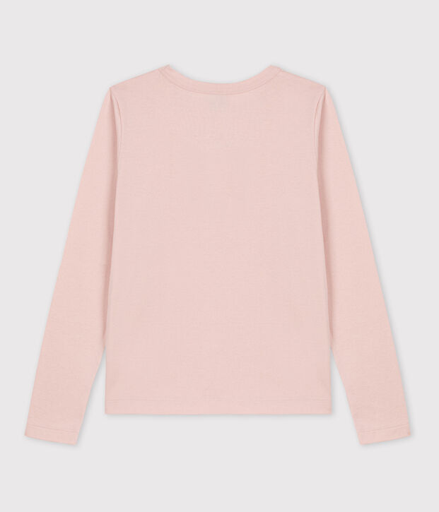 Camiseta de algod&oacute;n L'ICONIQUE abrigada con cuello redondo para mujer rosa