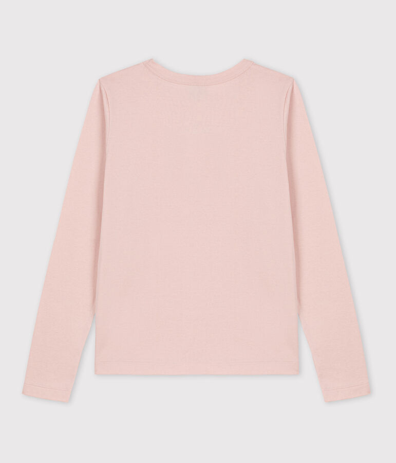 Camiseta de algod&oacute;n L'ICONIQUE abrigada con cuello redondo para mujer rosa