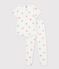 Pijama infantil de algod&oacute;n de manga corta y pierna larga con estampado blanco/multicolor