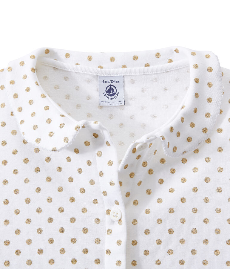 Pijama corto para ni&ntilde;a blanco ECUME/amarillo DORE