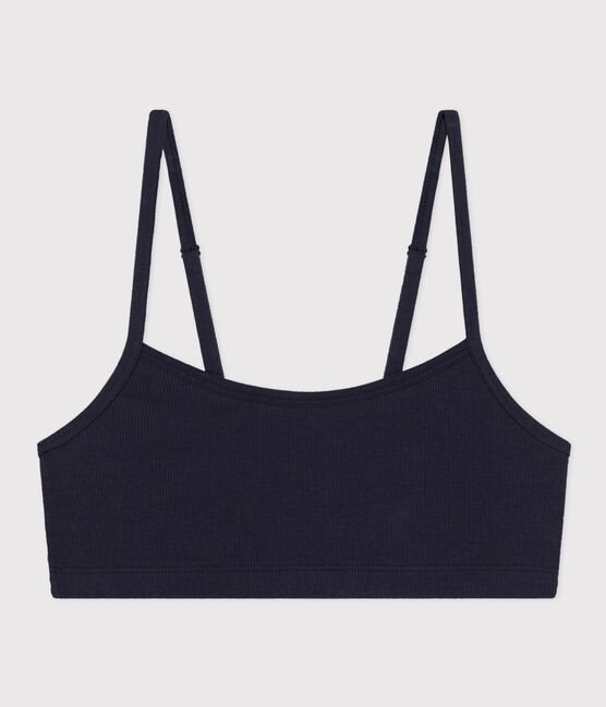 Top de algodón y elastano para mujer azul SMOKING