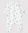 Mono largo con estampado de flores para bebé niña de tejido de pañal blanco MARSHMALLOW/blanco MULTICO