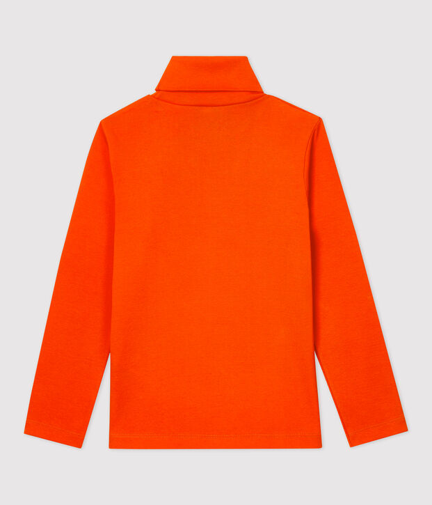 Prenda de cuello de cisne de algod&oacute;n de ni&ntilde;a/ni&ntilde;o naranja