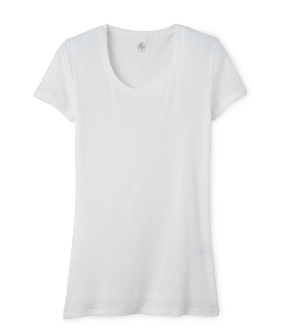 Camiseta de algodón ligero para mujer blanco Lait