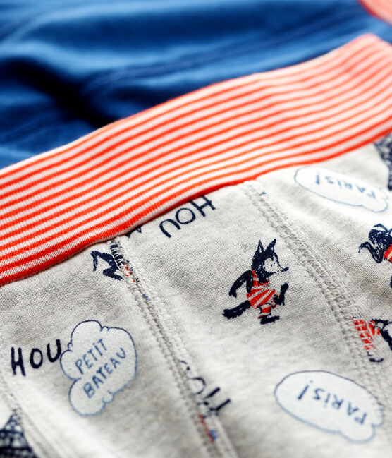 Juego de 2 bóxeres con estampado de París de niño de algodón orgánico variante 1